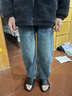 左西男童牛仔褲春秋裝兒童褲子2025新款男孩復古直筒長(cháng)褲 牛仔色 160 曬單實(shí)拍圖