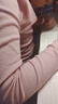 純一良品（CUNYI）童裝女童打底衫兒童長(zhǎng)袖T恤女孩春秋裝上衣中大童寶寶t恤衫 藕粉 160 cm 曬單實(shí)拍圖