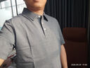 拇指白小T男士短袖polo衫五代冰絲涼感上衣夏季商務(wù)休閑純色 黑灰 L  曬單實拍圖