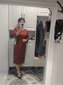 紫魅俏2025年春秋季新款婚禮媽媽裝連衣裙女高端氣質(zhì)顯瘦婚宴改良旗袍 酒紅色【七分袖】 M (建議100斤以下) 曬單實(shí)拍圖