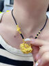 中國(guó)黃金（CHINA GOLD）黃金吊墜女士款足金雙魚錦鯉鎖項(xiàng)鏈平安長(zhǎng)命鎖編繩掛墜 雙魚錦鯉鎖項(xiàng)鏈 約1.6-1.7g 曬單實(shí)拍圖