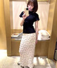 早美（ZaoMei）連衣裙韓系蝴蝶結(jié)碎花半身裙子女夏季2025新款小個子包臀魚尾長裙 上衣+半身裙 M 曬單實拍圖