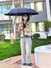 睦歌（MUGE）全自動(dòng)雨傘超大號(hào)加厚加固便攜遮陽晴雨傘擺攤雨傘雨具結(jié)實(shí)防風(fēng) 24雙龍骨【天青色/全自動(dòng)】 曬單實(shí)拍圖