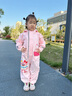 牧萌兒童雨衣男女童全身連體套裝幼兒園小童加厚耐磨大帽檐 粉色 L 曬單實(shí)拍圖