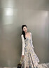 棉致法式藍(lán)色碎花吊帶連衣裙女收腰長裙春夏2025新款開衫配裙子兩件套 吊帶裙+開衫 【套裝】 L 建議110-125斤 曬單實拍圖