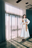 皮爾卡丹（pierre cardin）新中式印花拼接假兩件連衣裙女2024春秋新款時(shí)尚長(zhǎng)款過(guò)膝襯衫裙子 米杏色 M （105-120斤） 曬單實(shí)拍圖
