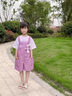 迪士尼女童背帶褲套裝夏季2025新款洋氣女大童短袖褲子夏裝兒童休閑短褲 紫色 130 cm 建議身高120cm左右 曬單實(shí)拍圖
