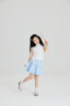moonkids女童半身裙2025夏季新款蓬蓬公主裙子夏裝兒童女寶寶花邊蛋糕短裙 6025藍(lán)色半身裙 130 cm 曬單實(shí)拍圖