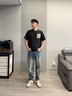 卡賓（CABBEEN）【寬松純棉】復古牛仔褲男2025夏季新款刺繡cleanfit直筒長褲 蔚藍色47 32 /180/XL 曬單實拍圖