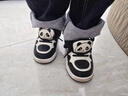 泰蘭尼斯童鞋春季新款兒童板鞋男童黑白熊貓休閑鞋軟底女童運動(dòng)鞋 黑/白 超纖 29 內長(cháng)19cm 適合腳長(cháng)18.0cm 曬單實(shí)拍圖