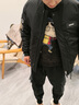 啄木鳥(niǎo)（TUCANO）棒球領(lǐng)夾克男2026春秋季新款美式工裝外套男裝大碼棉衣休閑衣服 黑色 XL 【適合145-160斤】 曬單實(shí)拍圖