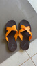 泰國進(jìn)口KARDAS橡膠拖鞋男女交叉帶一字防水涼拖休閑夏季戶(hù)外 J6褐底+黃帶 9碼/約43碼 曬單實(shí)拍圖