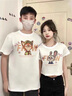 love legend情侶裝夏季短袖t恤上衣服男女同款尼克朱迪卡通印花寬松半袖衫 白色+白色 M 男+S女 曬單實(shí)拍圖