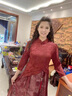 俞兆林母親節(jié)媽媽裝夏裝連衣裙中老年女裝新款夏季新款中式裙子時尚女裙 51紅色 (短袖) XL (推薦110-120斤) 曬單實拍圖