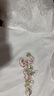 英氏 YEEHOO女童t恤兒童短袖夏季薄款透氣網(wǎng)紗領上衣中大童裝洋氣夏裝新款  閃閃珠片泡泡袖白色 165 曬單實拍圖