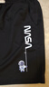 NASA GISS短褲男薄款運動籃球褲子寬松休閑五分沙灘褲 黑色 XL(175/78A)  曬單實拍圖