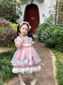 G.duck女童連衣裙夏季洛麗塔公主裙女孩夏裝蘿莉裙子兒童2025新款夏天女 粉色加頭飾 140 cm 曬單實(shí)拍圖