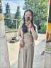 DAVEY MODE套裝女兩件套2025年新款吊帶開衫高腰拖地褲顯瘦氣質三件套 卡其開衫吊帶褲子【三件套 M 建議95-105斤 曬單實拍圖