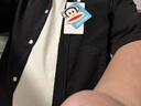 大嘴猴（paul frank）短袖襯衫男夏季涼感襯衫時尚潮流襯衫男休閑襯衣男 黑色 XL 曬單實拍圖