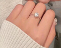 周百?！?000+門(mén)店】銀莫桑鉆情侶戒指男女求訂婚一對戒生日送女友禮物 曬單實(shí)拍圖