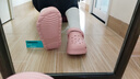 果洛菲情侶厚底踩屎感洞洞鞋男夏季包頭拖鞋戶(hù)外防滑沙灘鞋女 粉色38-39 曬單實(shí)拍圖