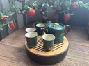 澤名家孔雀綠浮雕知足壺家用一壺四杯陶瓷泡茶壺茶杯帶茶盤(pán)功夫茶具套裝 孔雀綠浮雕一壺四杯帶盤(pán) 曬單實(shí)拍圖