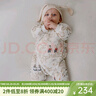 OAK FAMILY新生兒帽子秋季嬰兒胎帽0-3月可愛(ài)頭飾發(fā)帶寶寶囟門(mén)帽防曬 兔耳帽 0~18個(gè)月 38碼（建議0~6個(gè)月） 曬單實(shí)拍圖