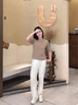 MaxMara 2025春夏女裝羊毛羊絨提花針織毛衣9361105106 駝色 S 曬單實(shí)拍圖