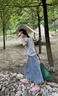 伊琦蕾（YIQILEI）牛仔半身裙女2025年春夏新款韓系百搭中長款高腰顯瘦百褶長裙子潮 淺藍(lán)色  S 92斤內(nèi) 曬單實拍圖