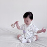 今初（JINCHU）嬰兒衣服連體衣夏季薄款純棉a類(lèi)長(cháng)袖空調服男女寶寶睡衣夏天 夢(mèng)幻天鵝/短袖 竹纖維5A抑菌 66cm 建議3-6個(gè)月 曬單實(shí)拍圖