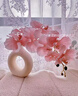 創(chuàng)京懿選蝴蝶蘭仿真花客廳玄關(guān)裝飾品假花擺設(shè)高端餐桌花卉輕奢花藝擺件 粉色9頭壓紋蝴蝶蘭+陶瓷甜甜圈花 曬單實拍圖