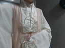 七月夕原創(chuàng  )漢服x杭州博物館聯(lián)名  柏酒浮春 長(cháng)比甲對襟長(cháng)衫馬面裙 柏酒浮春 立領(lǐng)對襟長(cháng)衫米 現貨 S 曬單實(shí)拍圖