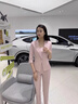 簡蜓西裝套裝女2025夏季新款職業(yè)裝氣質(zhì)休閑小西服薄款外套前臺工作服 粉色【西裝+吊帶+九分褲】 M 【91-99斤左右】 曬單實(shí)拍圖