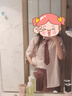 FSHE學(xué)院風(fēng)JK制服套裝裙韓版寬松條紋短袖襯衫上衣顯瘦百褶裙女兩件套 卡其色襯衫+卡其色百褶裙[套裝 L 曬單實(shí)拍圖