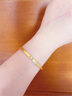 六福珠寶七夕禮物 愛你久久黃金手鐲光影金足金碎碎冰 計價 58mm-約9.99克 曬單實拍圖