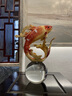 申寶格新中式辦公室擺件招財(cái)魚擺件琺瑯彩錦鯉高檔家居客廳酒柜高端擺件 【富貴有余】擺件+實(shí)木底座 曬單實(shí)拍圖
