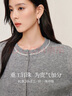 茵曼（INMAN）毛衣女開衫千金風(fēng)銀絲釘珠針織衫2025春季女裝上衣 花灰色 S 曬單實拍圖