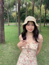 斐月伽沙灘草帽子女夏天海邊遮陽防曬帽草編度假?zèng)雒辈菥帩O夫帽 米色 【主圖款】 曬單實(shí)拍圖