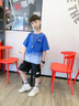 諾佳微淇男童夏季套裝2025新款兒童短袖夏裝運動(dòng)中大童衣服男孩帥氣童裝潮 藍色 160 曬單實(shí)拍圖