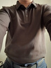 EMZ鄂爾多斯男士新款保暖休閑翻領(lǐng)百搭彈力舒適長(zhǎng)袖polo衫男裝 深咖 L 175/92A 曬單實(shí)拍圖