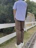名創(chuàng)優(yōu)品（MINISO）褲子男款2025夏季新款耐磨彎刀褲咖啡色美式休閑復(fù)古百搭工裝褲男 咖啡 2XL 185(體重160-180斤) 曬單實(shí)拍圖