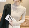 愛(ài)葵茵2025秋冬季新款打底衫女毛衣半高領(lǐng)修身蕾絲內搭針織衫上衣打底衣 杏色 S 80-90斤 曬單實(shí)拍圖