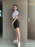 女士純棉短袖白襯衫新款洋氣夏高端免燙雅戈商務(wù)職業(yè)裝通勤襯衣爾 白色方領(lǐng)暗扣 （短袖） 38 （110-120斤） 曬單實拍圖