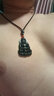 金玉 翡翠玉a貨玉石玉觀音男款男士鈦金轉(zhuǎn)運(yùn)珠玉墜掛件掛繩玉佩珠子項(xiàng)附證書 油青觀音吊墜+普通掛繩 曬單實(shí)拍圖