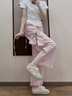 思倫鳥粉色kitty阿甘板鞋女款2025夏新款百搭可愛小白鞋厚底德訓(xùn)鞋子女 粉紅色 37 曬單實拍圖