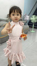 G.DUCKKIDS少兒拉丁舞兒童2025夏季新款拉丁舞蹈分體女童練功表演練習(xí) 粉色無袖套裝 120 曬單實(shí)拍圖