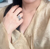 中國黃金（CHINA GOLD）S925銀戒指女款新中式藍水翡翠蝴蝶指環(huán)情人節(jié)生日禮物送女友愛人 藍水翡翠蝴蝶戒指 曬單實拍圖