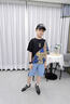 卡兔藍貓（KATULANMAO）兒童裝男童夏裝套裝2024新款夏款運動男孩夏季中大童薄款酷帥氣潮 黑色 150cm 曬單實拍圖