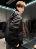 楠笙記美式飛行夾克男士春秋日常寬松休閑立領(lǐng)棒球衣服短款工裝沖鋒外套 黑色 XL 曬單實(shí)拍圖