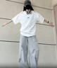 邁特優(yōu)夏季防曬涼感美式重磅短袖T恤男2025新款寬松半袖打底休閑上衣服 米白 2XL 曬單實(shí)拍圖